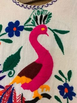 Vintage Dress - Mexican Peacock Floral Embroidered Midi - Free Size -KIKIS Clothing Shop image 1a224523 64c0 4716 b88e 2578b087b18d