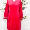 SALE Vintage Pink Heavy Velvet Dress - Size - S/M