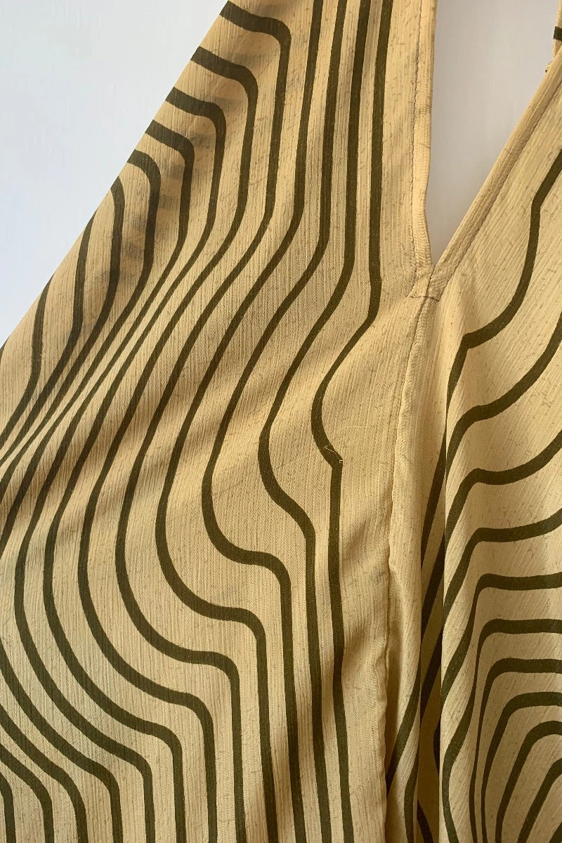 SALE - Athena Maxi Dress - Vintage Sari - Tan, Sage & Rose Floral - XS - M/L 7 SALE - Athena Maxi Dress - Vintage Sari - Tan, Sage & Rose Floral - XS - M/L - Image 7