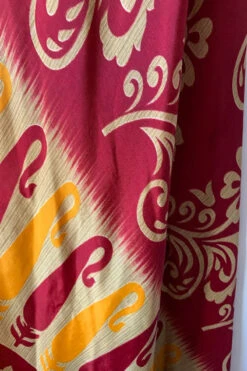 Athena Maxi Dress - Vintage Sari - Ruby Red & Amber Bold Floral - XS - M/L -KIKIS Clothing Shop image 29288916 351e 416f a85c f70e12ced1bc