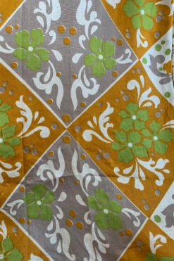 Venus Vintage Sari Midi Dress - Pearl White & Mustard Elephant Print - Size S/M -KIKIS Clothing Shop image 2e1723d0 7b8a 4358 962f 912661096bc3