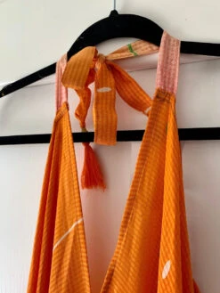 Athena Maxi Dress - Vintage Sari - Apricot & Strawberry Fade - XS - M/L -KIKIS Clothing Shop image 3346a69b 88ec 48bb 99e2 230b97036832