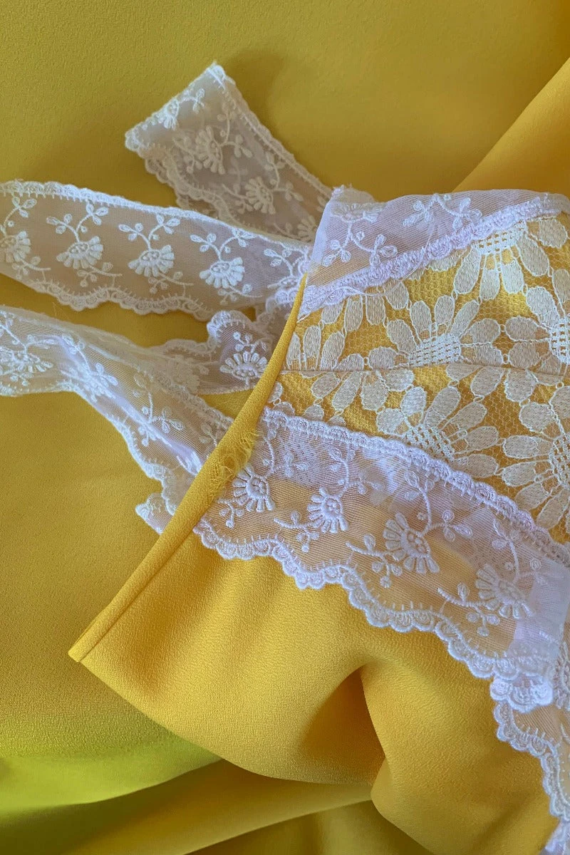 Vintage Dress - Rose Yellow Lace Maxi - Size M 6 Vintage Dress - Rose Yellow Lace Maxi - Size M - Image 6