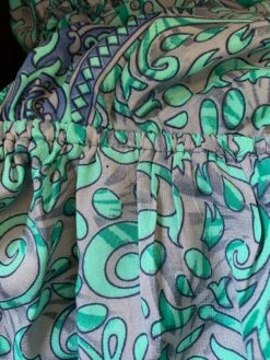 Cherry Midi Dress - Vintage Indian Sari - Dark Aqua & Smoke Graphic Print - Free Size -KIKIS Clothing Shop image 3c803840 fb14 427f aee8 d30fff2f6f5d