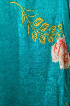 Karina Kimono Mini Dress - Vintage Sari - Jade & Champagne Floral - Free Size M/L 9 Karina Kimono Mini Dress - Vintage Sari - Jade & Champagne Floral - Free Size M/L -KIKIS Clothing Shop image 3eba186d c28c 4f66 82ab e94a771b0a37