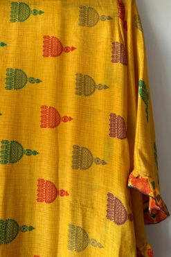 Venus Maxi Dress - Vintage Sari - Sun Yellow Jhumka Print - Size M/L -KIKIS Clothing Shop image 44e8dff9 ec64 4b2e a46e 84a76663f4ee