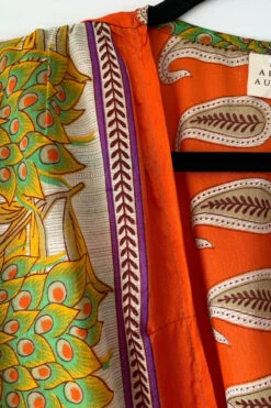 Karina Kimono Mini Dress - Vintage Sari - Pumpkin Orange Peacocks - Free Size XL 11 Karina Kimono Mini Dress - Vintage Sari - Pumpkin Orange Peacocks - Free Size XL -KIKIS Clothing Shop image 4b1f6529 0082 477f ae59 7e0eba875ed2