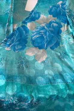 Venus Maxi Dress - Vintage Sari - Icy Aqua & Blue Rose Floral - Size M/L 9 Venus Maxi Dress - Vintage Sari - Icy Aqua & Blue Rose Floral - Size M/L -KIKIS Clothing Shop image 4cabf5d9 4873 4d16 bf0b 38ee77748160