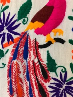 Vintage Dress - Mexican Peacock Floral Embroidered Midi - Free Size -KIKIS Clothing Shop image 536081c1 b46f 44a7 803b 7761769bad7b