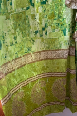 Venus Maxi Dress - Vintage Sari - Chartreuse Green & Pine Abstract - Size L/XL -KIKIS Clothing Shop image 5c7a06d1 0004 423f 814f 1237f0afc9f9
