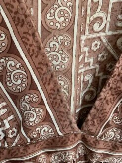 Pansy Mini Dress - Indian Sari - Circular Flounce Sleeve - Rose Taupe Tile Print - Free Size M/L -KIKIS Clothing Shop image 5c8f133c 6bc3 4f9f 8021 86cf6be11020