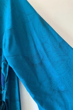 Karina Kimono Mini Dress - Vintage Sari - Prussian Blue Sunburst - Free Size XL 10 Karina Kimono Mini Dress - Vintage Sari - Prussian Blue Sunburst - Free Size XL -KIKIS Clothing Shop image 5c9a5112 c613 4cbf 9eae f83f73f6dd62