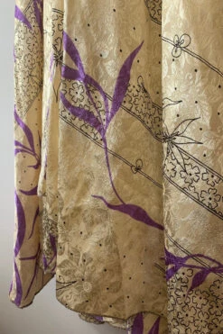 Athena Maxi Dress - Vintage Sari - Barley White & Plum Purple Floral - XS - M/L -KIKIS Clothing Shop image 5fad4268 de66 4be2 ba60 98fb74c07bbf