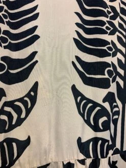 Pansy Mini Dress - Indian Sari - Circular Flounce Sleeve - Cream, Ink Black & Blue Floral Tile Print - Free Size S/M -KIKIS Clothing Shop image 68f0d432 855d 4c39 99f4 aea77ebd5f1e