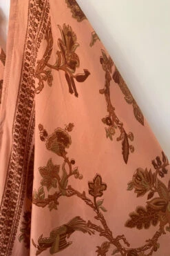 Athena Maxi Dress - Vintage Sari - Dusty Rose Bird & Jacquard Print - XS - M/L -KIKIS Clothing Shop image 6a0a177e d169 47d7 a9c9 76ef805271e5