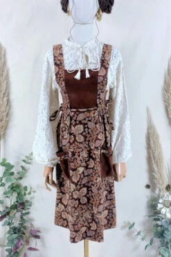 Vintage Dress - Autumn Come Velvet Pinafore - Size XXS