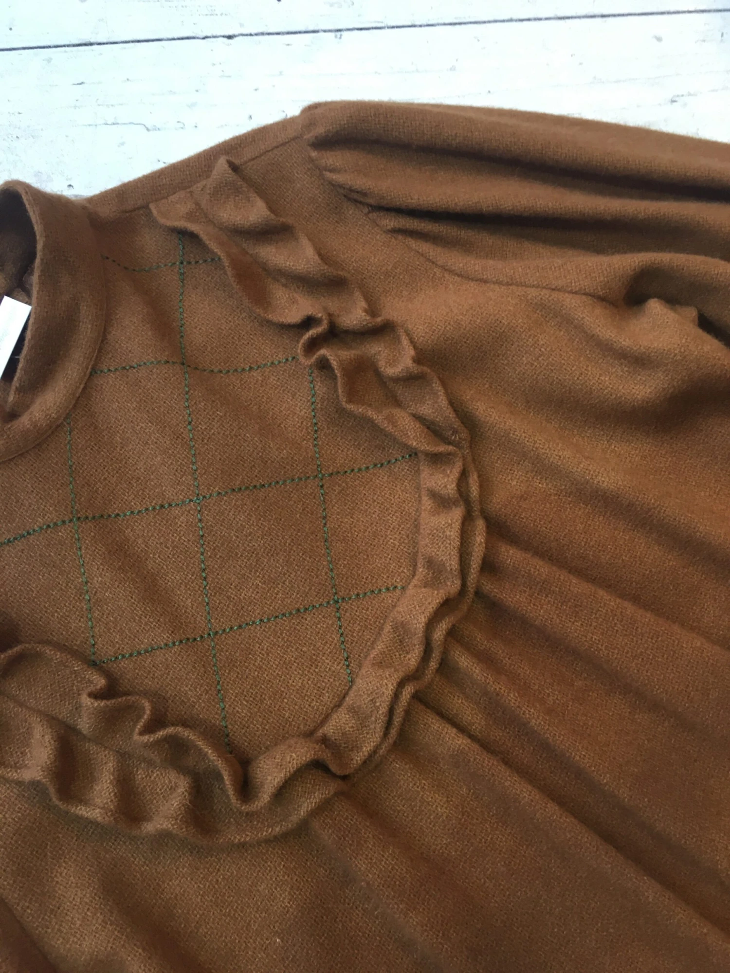 Vintage Dark Mustard Knit Prairie Dress - M / L 7 Vintage Dark Mustard Knit Prairie Dress - M / L - Image 7