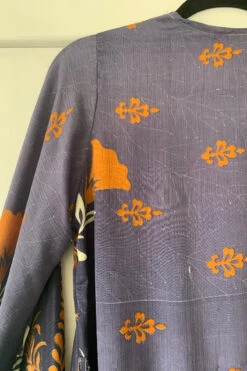 Karina Kimono Mini Dress - Vintage Sari - Faded Heather & Copper Floral - Free Size M/L -KIKIS Clothing Shop image 6fdf8049 f26d 4136 9379 309b5f87261f