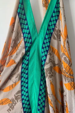 Athena Maxi Dress - Vintage Sari - Seafoam, Slate & Orange Leaf Print - M - XXL 7 Athena Maxi Dress - Vintage Sari - Seafoam, Slate & Orange Leaf Print - M - XXL -KIKIS Clothing Shop image 710327d5 3c03 4d03 a675 7689b0ace9a3