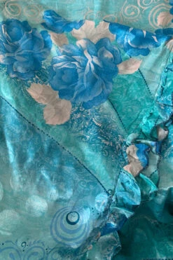 Venus Maxi Dress - Vintage Sari - Icy Aqua & Blue Rose Floral - Size M/L 11 Venus Maxi Dress - Vintage Sari - Icy Aqua & Blue Rose Floral - Size M/L -KIKIS Clothing Shop image 7e648b05 7660 4d3f 8873 af4556746594