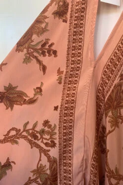 Athena Maxi Dress - Vintage Sari - Dusty Rose Bird & Jacquard Print - XS - M/L -KIKIS Clothing Shop image 8fea5d52 7b83 4a59 bba7 3da0b3b47c1d