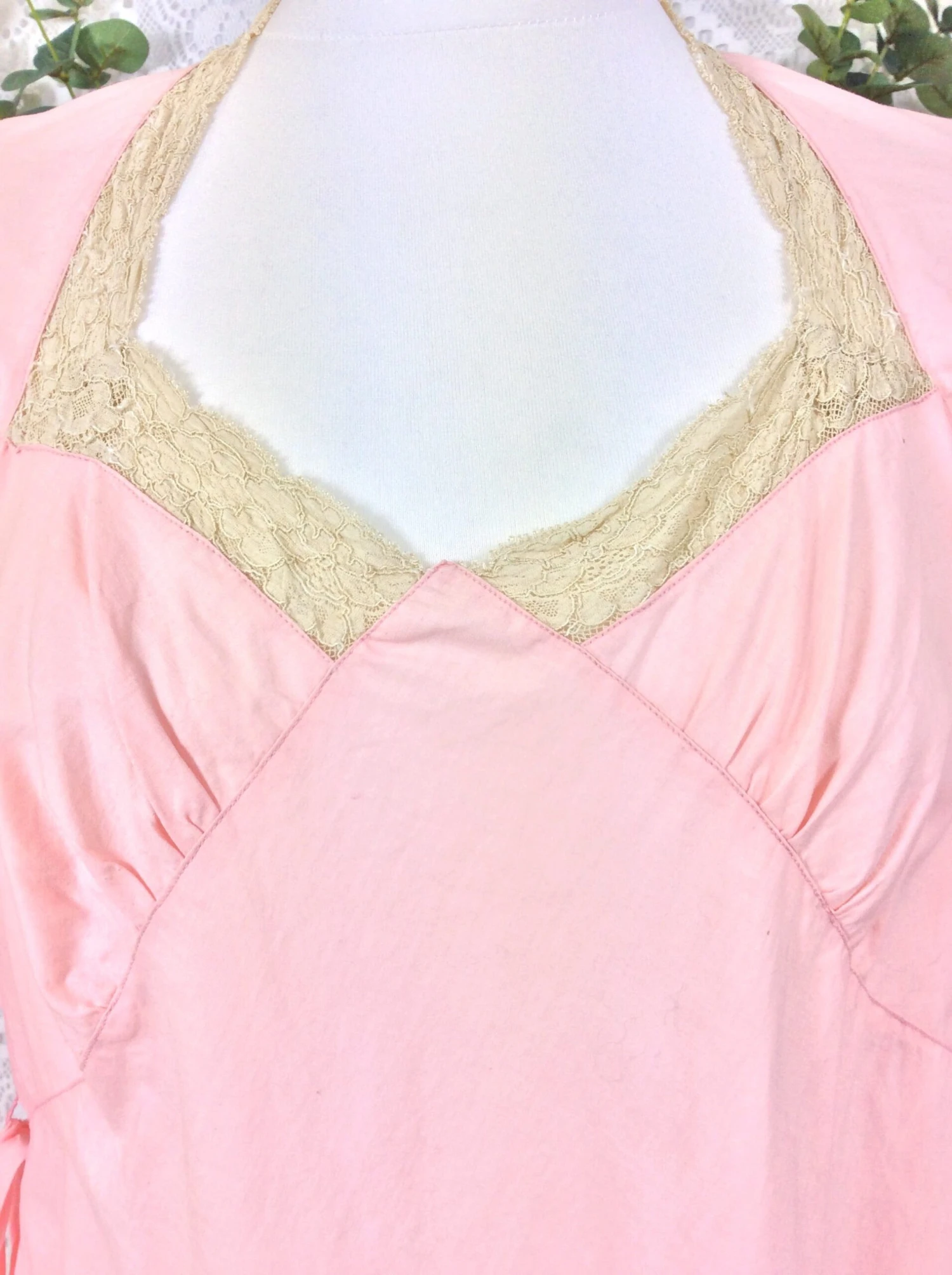 SALE Vintage Night Dress - Pastel Pale Pink Cotton & Lace - S/M 8 SALE Vintage Night Dress - Pastel Pale Pink Cotton & Lace - S/M - Image 8