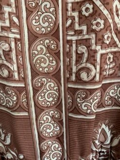 Pansy Mini Dress - Indian Sari - Circular Flounce Sleeve - Rose Taupe Tile Print - Free Size M/L -KIKIS Clothing Shop image 98b03445 d5ef 4dc8 a071 bdd566fe72f1