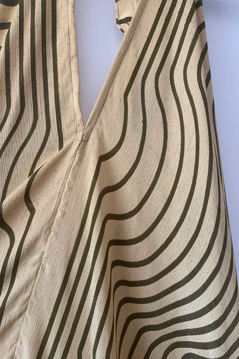 SALE - Athena Maxi Dress - Vintage Sari - Tan, Sage & Rose Floral - XS - M/L 6 SALE - Athena Maxi Dress - Vintage Sari - Tan, Sage & Rose Floral - XS - M/L - Image 6