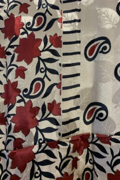 Sylvia Wrap Dress - Vintage Indian Sari - Champagne, Garnet & Raven Bold Paisley Shimmer (S/M) -KIKIS Clothing Shop image 9cd23227 3170 4baf 8e78 1a4dd582d9c2