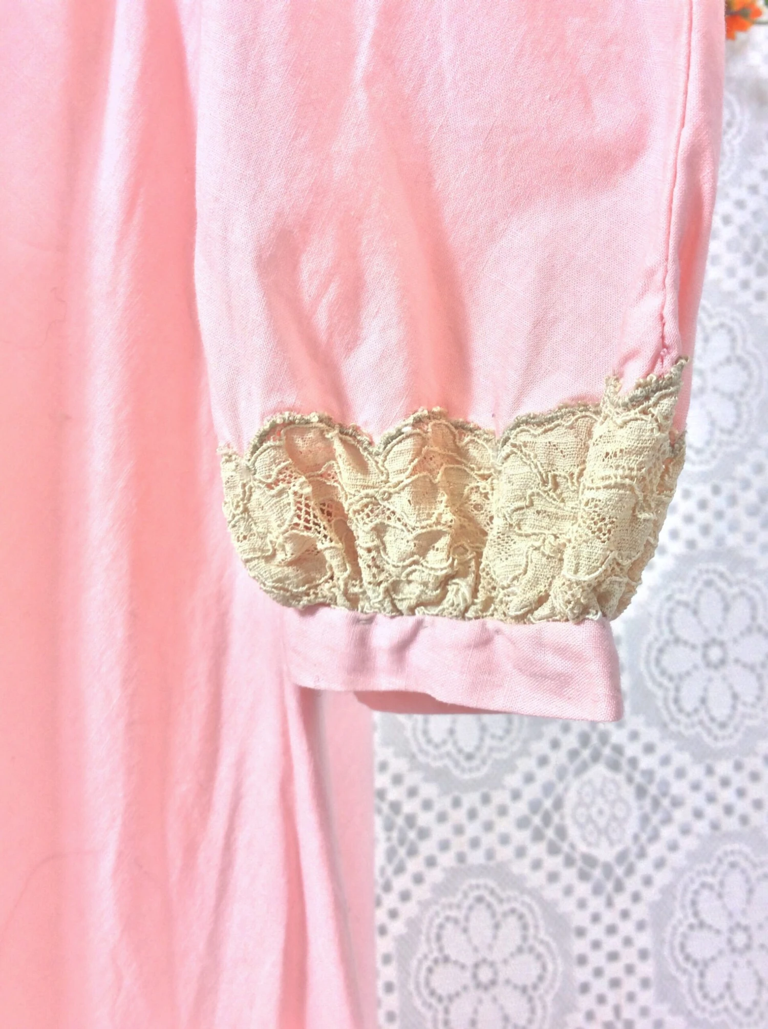 SALE Vintage Night Dress - Pastel Pale Pink Cotton & Lace - S/M 9 SALE Vintage Night Dress - Pastel Pale Pink Cotton & Lace - S/M - Image 9