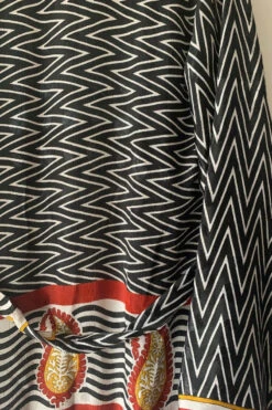 Karina Kimono Mini Dress - Vintage Sari - Midnight Chevron & Red Paisley - Free Size S/M -KIKIS Clothing Shop image ae59eeaa 9457 4465 a7d9 5bdc01250e93