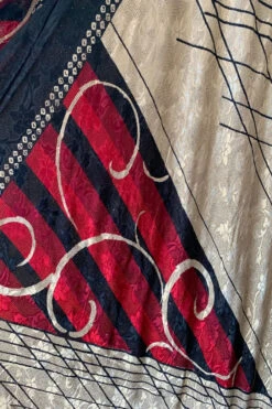 Blossom Halter Maxi Dress - Vintage Sari - Gold, Raven & Burgundy Shimmer Swirl - Free Size S/M -KIKIS Clothing Shop image b3dc901c 2154 4e37 87c7 ec9c29768759