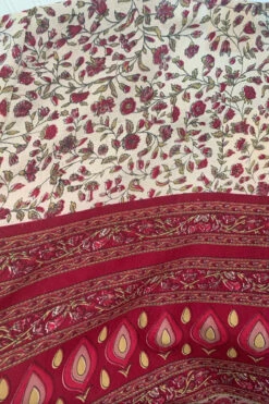 Karina Kimono Mini Dress - Vintage Sari - Salt White & Rosehip Wildflower - Free Size S/M -KIKIS Clothing Shop image ba47683a 1aea 4da1 9b77 0e357b9d4053