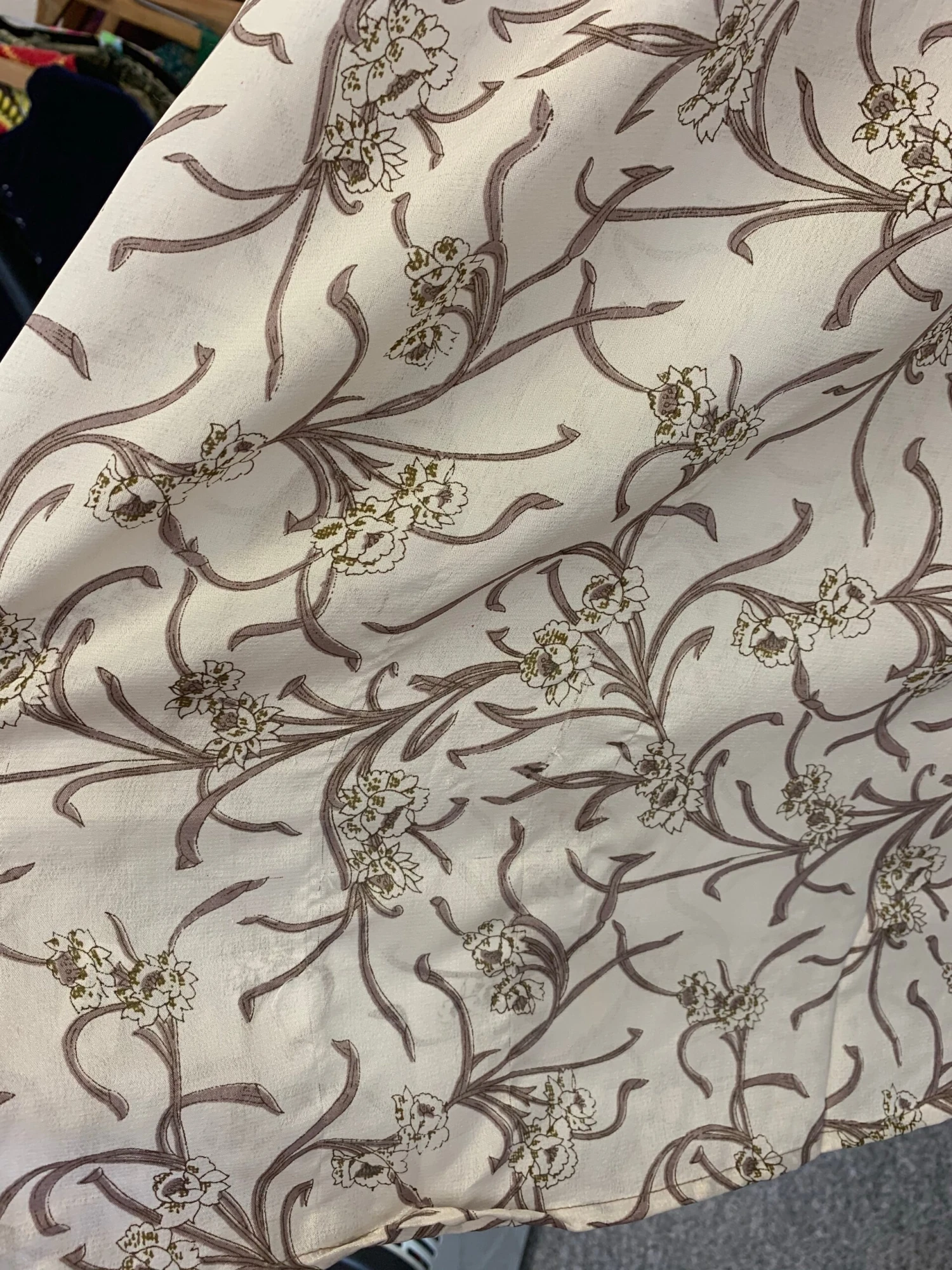 Pansy Mini Dress - Indian Sari - Circular Flounce Sleeve - Jasmine & Crimson Floral - Free Size M/L 5 Pansy Mini Dress - Indian Sari - Circular Flounce Sleeve - Jasmine & Crimson Floral - Free Size M/L - Image 5