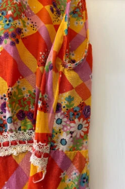 Vintage Mini Dress - Sunset Checker Floral - Size XS -KIKIS Clothing Shop image cbbb0d50 6ffe 4922 bdf2 8d041c0a1ec3