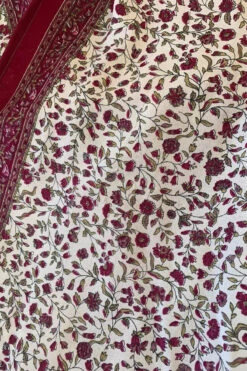 Karina Kimono Mini Dress - Vintage Sari - Salt White & Rosehip Wildflower - Free Size S/M -KIKIS Clothing Shop image cf7df20c fd75 4ff0 9252 5c376a631e3a