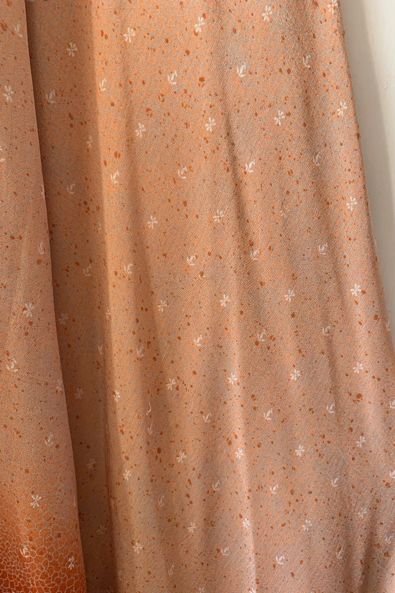 Athena Maxi Dress - Vintage Sari - Dusty Pink & Burnt Orange Fade - XS - L/XL 4 Athena Maxi Dress - Vintage Sari - Dusty Pink & Burnt Orange Fade - XS - L/XL - Image 4