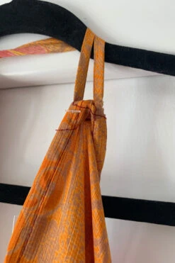 Blossom Halter Maxi Dress - Vintage Sari - Pink & Tangerine Dream Floral - Free Size S/M -KIKIS Clothing Shop image d489cf2b d102 4541 946f a4b594abd77a