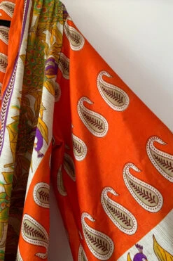Karina Kimono Mini Dress - Vintage Sari - Pumpkin Orange Peacocks - Free Size XL 12 Karina Kimono Mini Dress - Vintage Sari - Pumpkin Orange Peacocks - Free Size XL -KIKIS Clothing Shop image e0a497eb 0045 406a 9c79 931441622b39