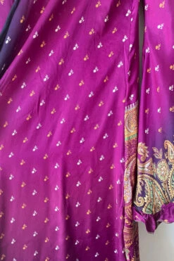 Venus Vintage Sari Midi Dress - Pansy Purple & Gold Ornate Paisley - Size M/L -KIKIS Clothing Shop image e8af34c7 c4b2 409d 9c7a e36240f1c8f5