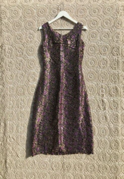 Vintage Purple & Gold Sparkle 80s Pencil Dress Tunic - L -KIKIS Clothing Shop image ef1062b5 d2b2 457c 8cfe 8d0eb2e316bd