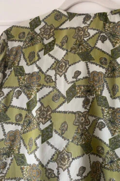 Karina Kimono Mini Dress - Vintage Sari - Willow Green Patchwork - Free Size XL -KIKIS Clothing Shop image f4bf6613 bf60 47ea b111 35c63a36cf8f