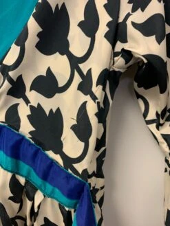 Pansy Mini Dress - Indian Sari - Circular Flounce Sleeve - Cream, Ink Black & Blue Floral Tile Print - Free Size S/M -KIKIS Clothing Shop image f54d39c1 78f5 4166 ada5 7b80d03c3b47