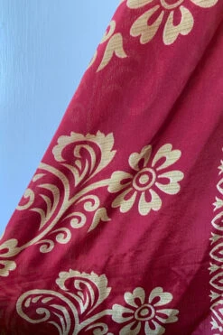 Athena Maxi Dress - Vintage Sari - Ruby Red & Amber Bold Floral - XS - M/L -KIKIS Clothing Shop image f8c0ecfd 11ca 4d46 b0f5 f0f99f6347f9