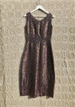Vintage Purple & Gold Sparkle 80s Pencil Dress Tunic - L -KIKIS Clothing Shop image fa7dfb73 64ca 491f 8685 60aecd0da24d