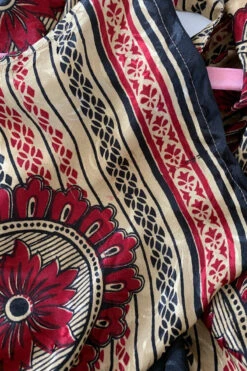 Athena Maxi Dress - Vintage Sari - Antique Gold & Ruby Flowers - S/M -KIKIS Clothing Shop image ffd62222 5a30 4d0e aa99 752144ee3d12