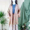 Karina Kimono Mini Dress - Vintage Sari - Retro Daisy Tapestry - Free Size M