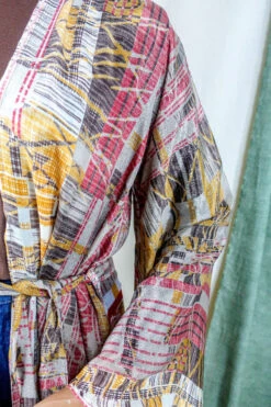 Karina Kimono Mini Dress - Vintage Sari - Earthy Mauve Abstract - Free Size S 7 Karina Kimono Mini Dress - Vintage Sari - Earthy Mauve Abstract - Free Size S -KIKIS Clothing Shop karina midi length long sleeve boho kimono wide sleeve hippie jacket handmade from recycled vintage 70s indian silky sari colourful bohemian robe by all about audrey 35