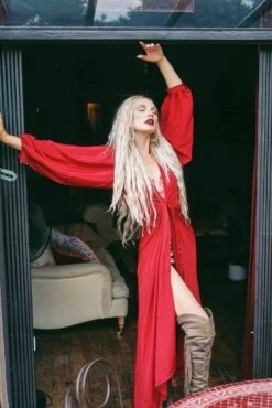 Khroma Lola Wrap Dress - Ruby Red -KIKIS Clothing Shop olivia3 94ee2fdf ad73 4b65 b611 884d3f990a67