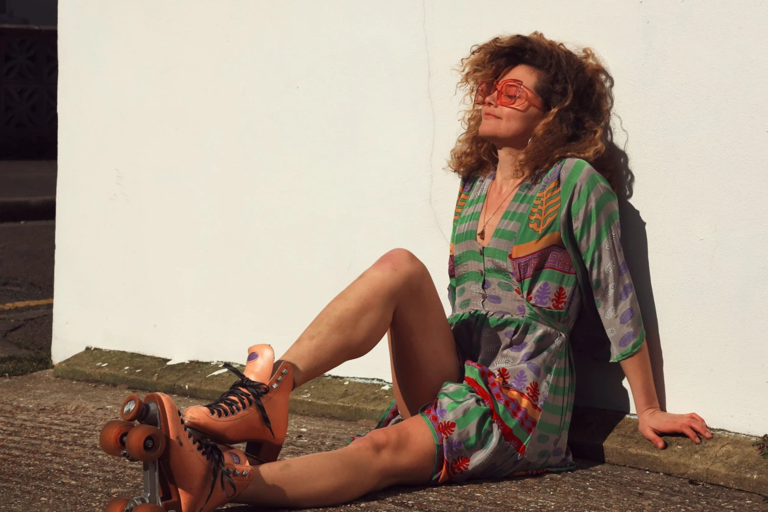 Lunar Mini Dress - Vintage Indian Sari - Deep Purple & Ivory Tile Print - Free Size M/L 5 Lunar Mini Dress - Vintage Indian Sari - Deep Purple & Ivory Tile Print - Free Size M/L - Image 5